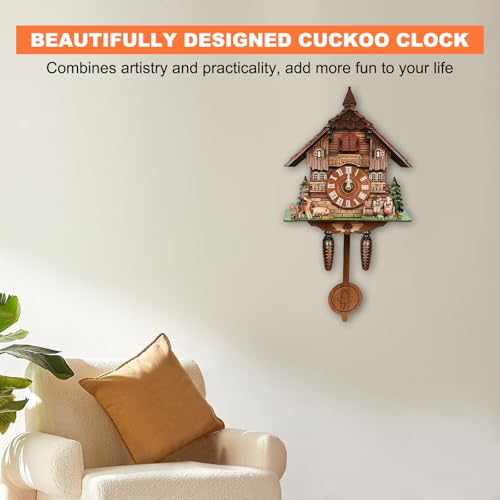 JOMCYDM Traditional Black Forest Cuckoo Clock for Home Decor & Fun Design Vintage Wall Clock with Durable MDF Materials