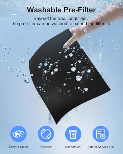 MOOKA H13 HEPA Filter Air Purifier for Large Home Room 2200 Ft² with Washable Filters and Fragrance White KJ190L  
MOOKA