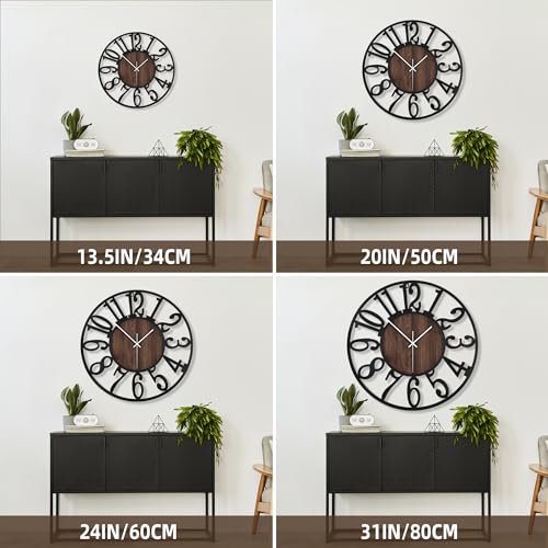 Large Non Ticking Silent Battery Operated Wall Clock for Living Room Decor
| Modern Vintage 16 Inch Oversized Wall Cloc