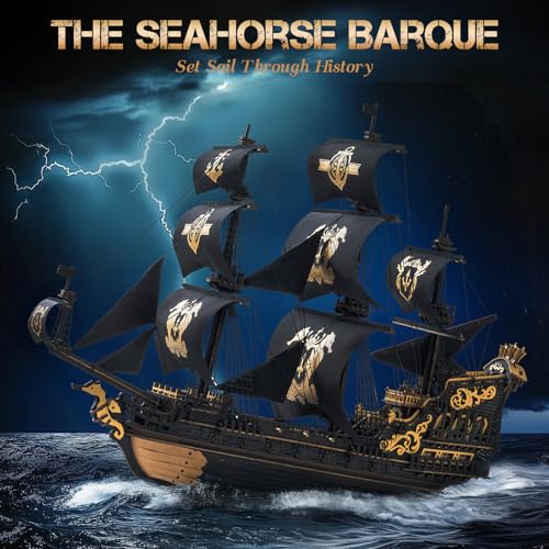ROKR Seahorse Barque 3D Puzzle for Adults & Teens, 603 Piece Wooden Puzzle, Ideal Gift for Boys and Men