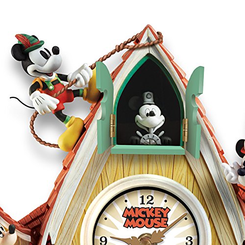 Disney Mickey Mouse Through The Years Cuckoo Clock with Lights Music and Motion for Adult Collectors
| The Bradford Exc
