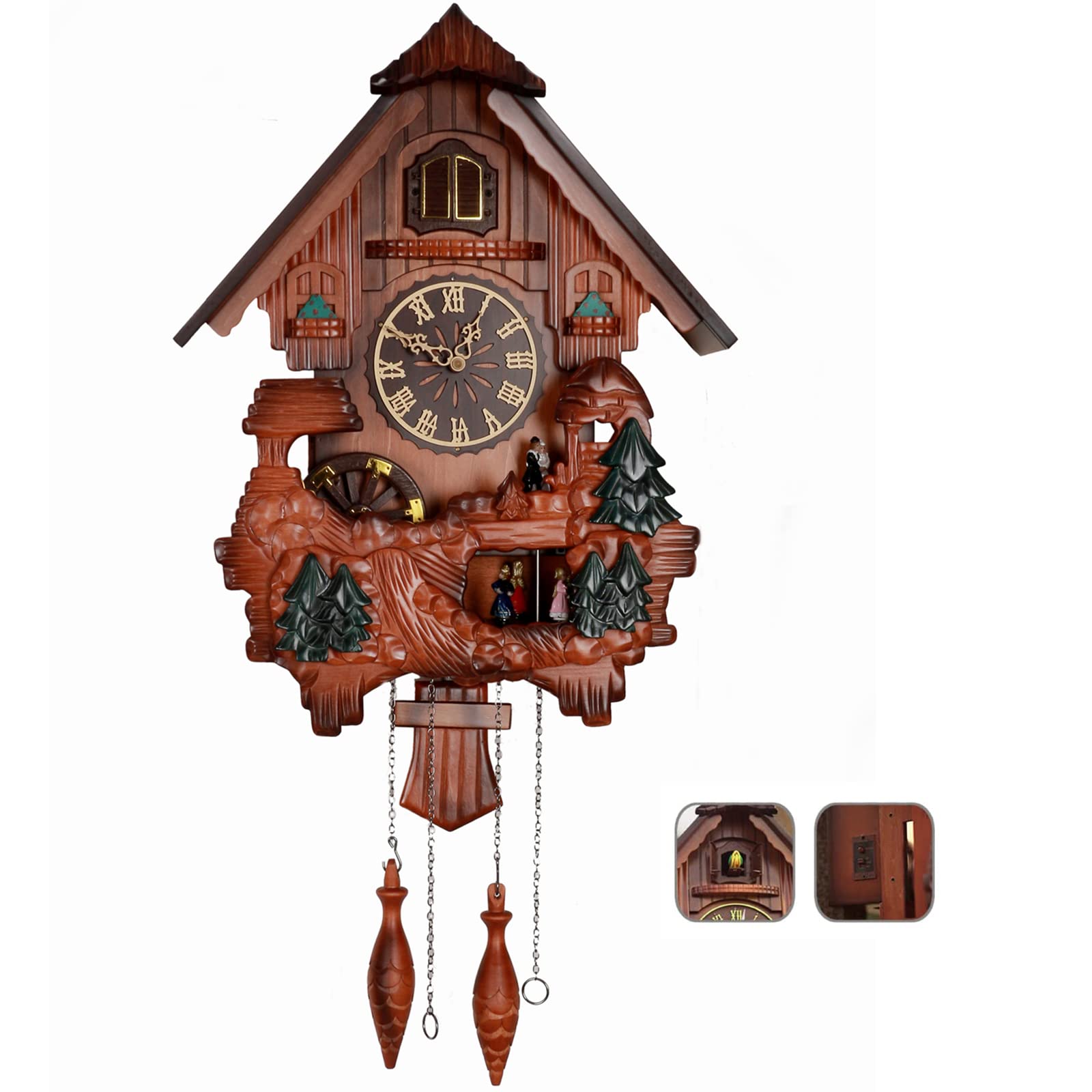 Handcrafted Ninefish Cuckoo Clock for Home Decor
| Dancing Figures Ninefish Cuckoo Clock for Living Room
| Handmade Nin