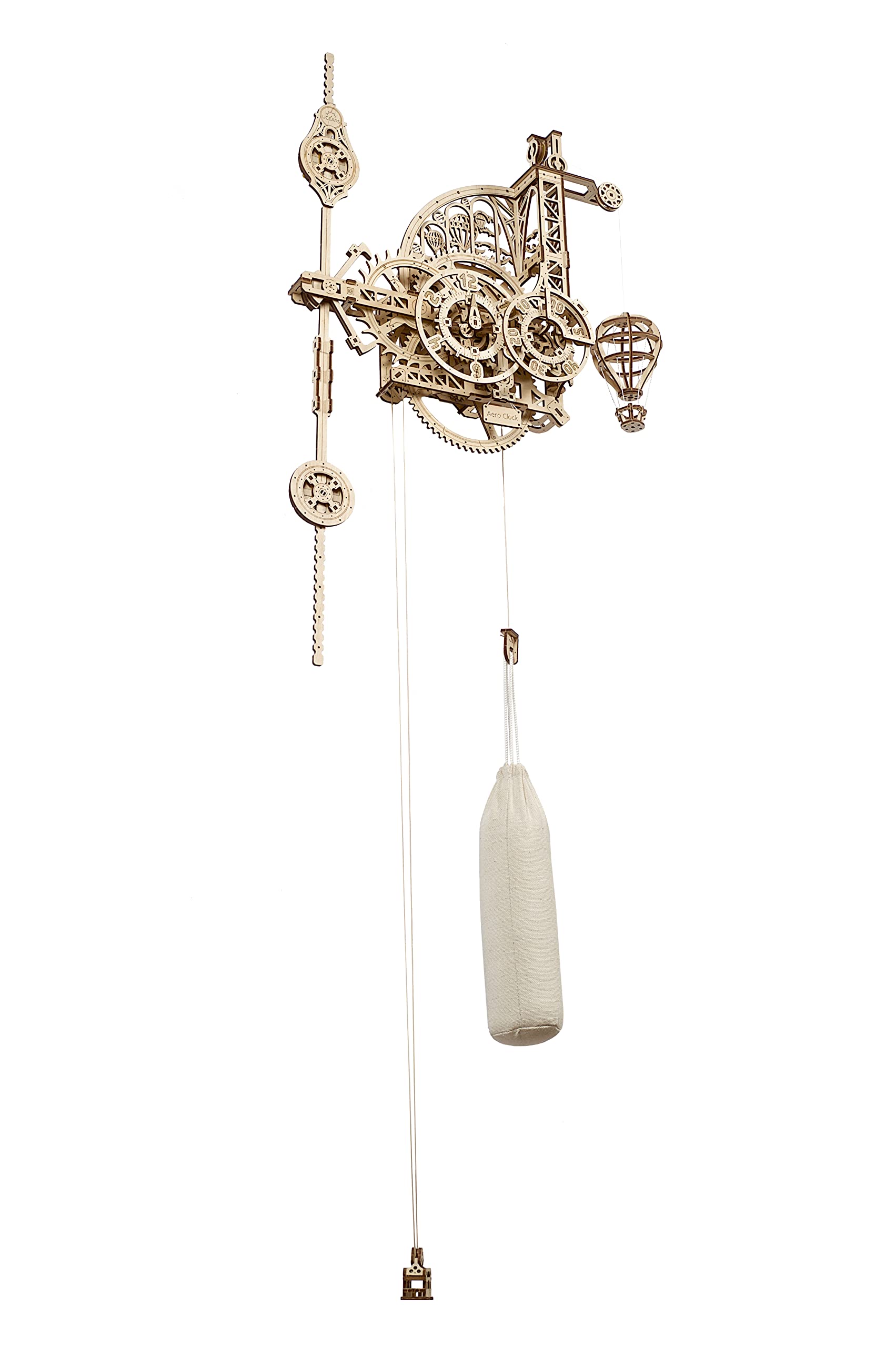 UGEARS Wooden 3D Puzzles for Adults Aero Clock - Mechanical Puzzles for Adults Gift for Fathers Day - DIY Miniature Kit