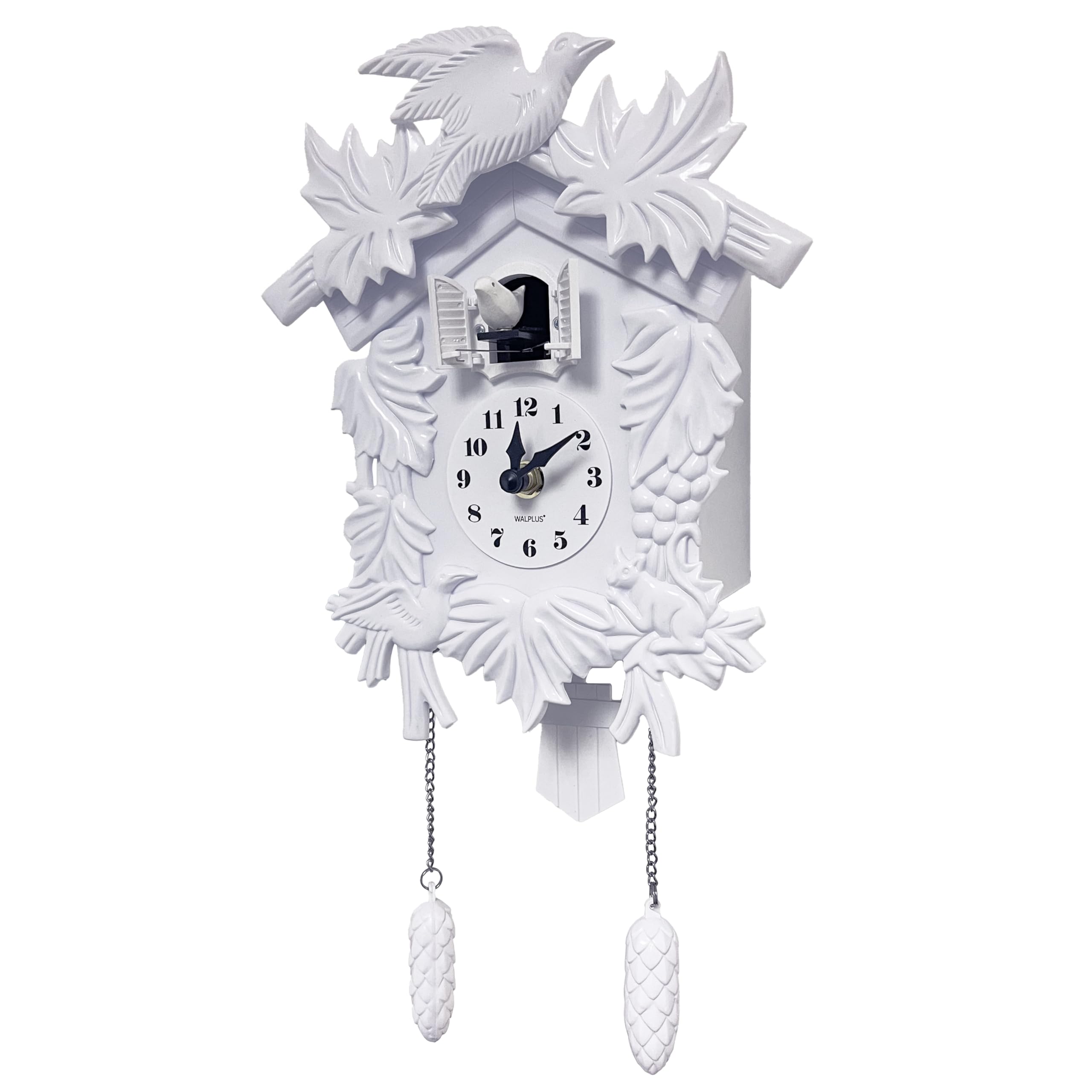 Chiming Cuckoo Clocks for Living Room Classic White Volume Adjustable Coo Coo Clock Christmas Gift for Office Traditiona