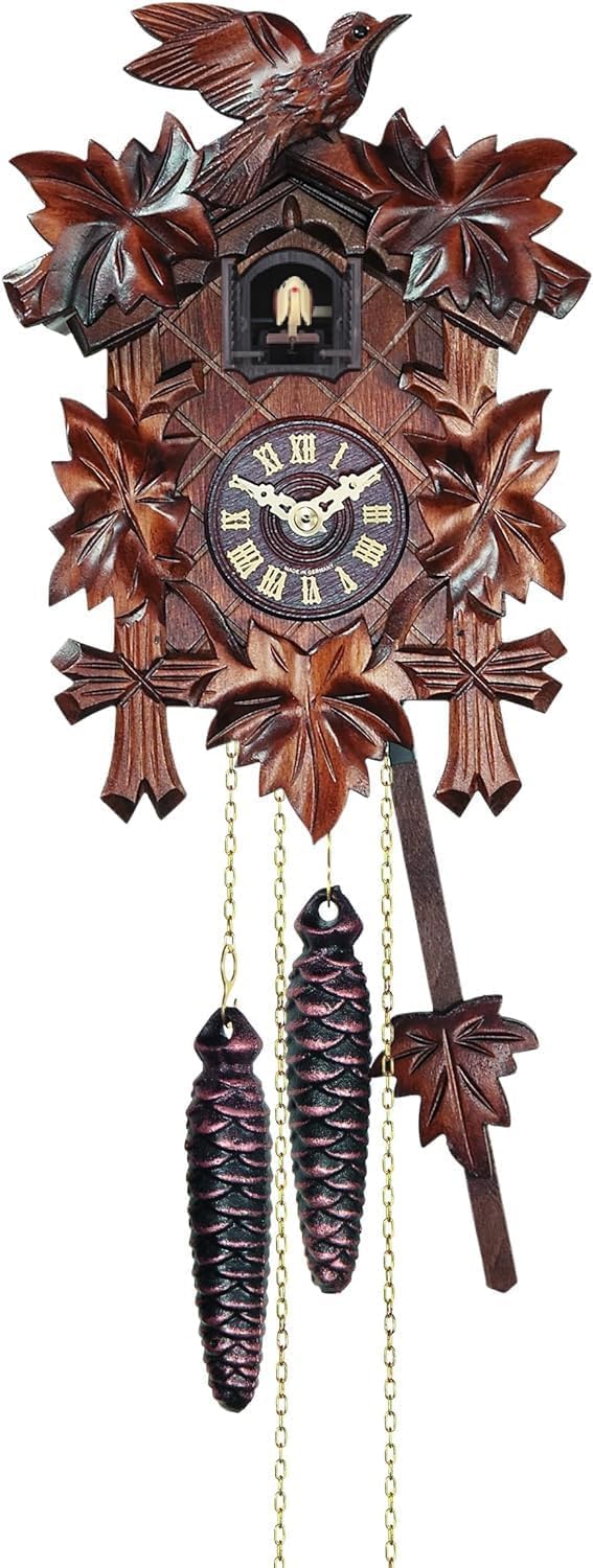 Engstler Quartz Cuckoo Clock for Wall with Singing Bird, Night Mode, Swing Pendulum
| Engstler 5-Leaves Quartz Cuckoo C