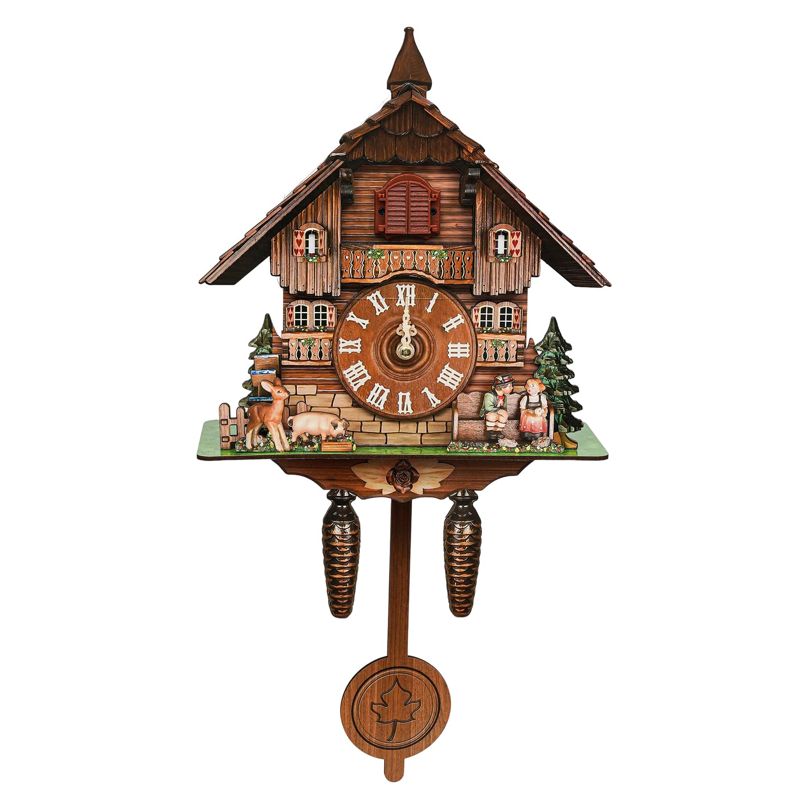 JOMCYDM Traditional Black Forest Cuckoo Clock for Home Decor & Fun Design Vintage Wall Clock with Durable MDF Materials