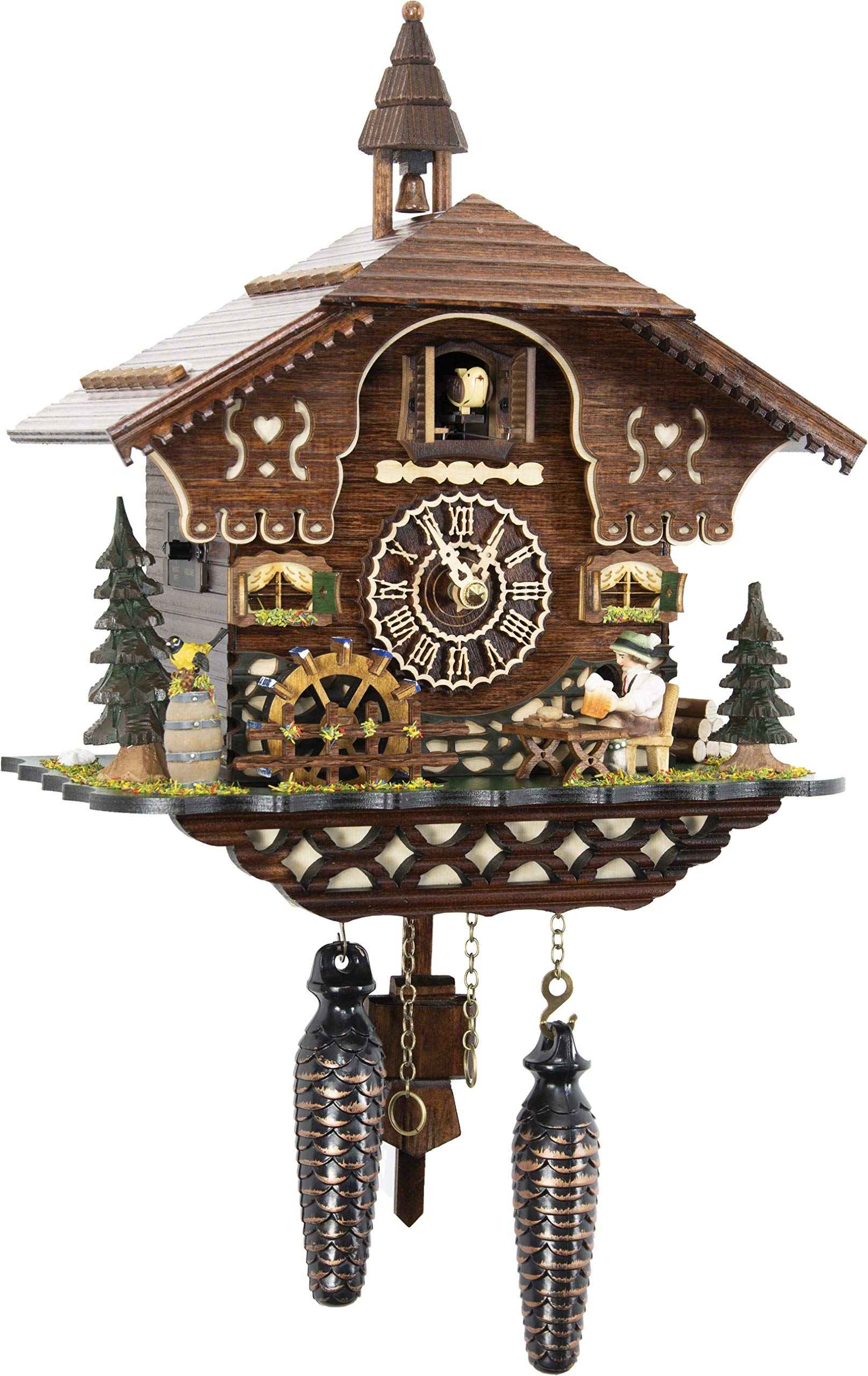 Cuckoo-Palace German Cuckoo Clock for Living Room with Quartz Movement 10.3 Inches High Black Forest Clock  
Cuckoo-Pala